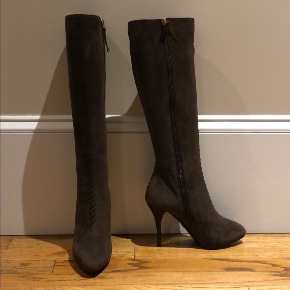 Suede knee high boots